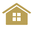 Home button: gold house icon that links to the home page