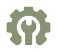 Gear icon with a lightbulb in the center, symbolizing settings and ideas