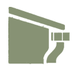Stylized doorway icon with a handle, suggesting entrance or exit