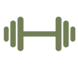 Olive green rounded rectangle with a white notch at the bottom center.