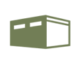 Solid olive-green rounded rectangle on a white background.